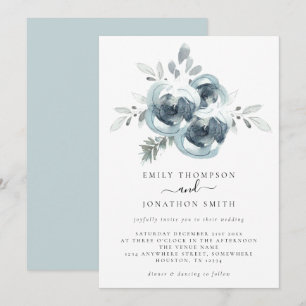 Invitación Boda de Navidades de flotación de invierno acuarel