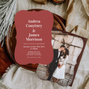 Invitación Boda de Navidades de fotografía modernos