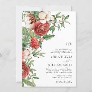 Invitación Boda de Navidades de Holiday Greenery