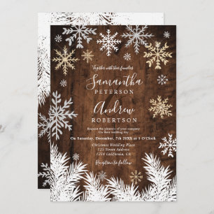 Invitación Boda de Navidades de invierno de invierno con copa