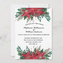 Invitación Boda de Navidades de invierno florales de Poinsett