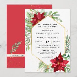 Invitación Boda de Navidades de la vegetación de acuarela bot