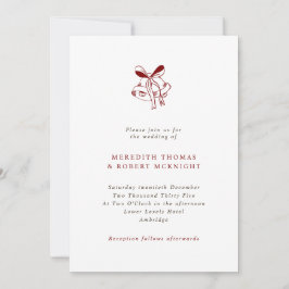 Invitación Boda de Navidades de las campanas dibujadas a mano