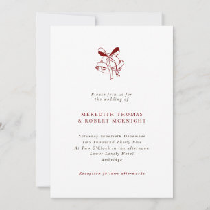Invitación Boda de Navidades de las campanas dibujadas a mano