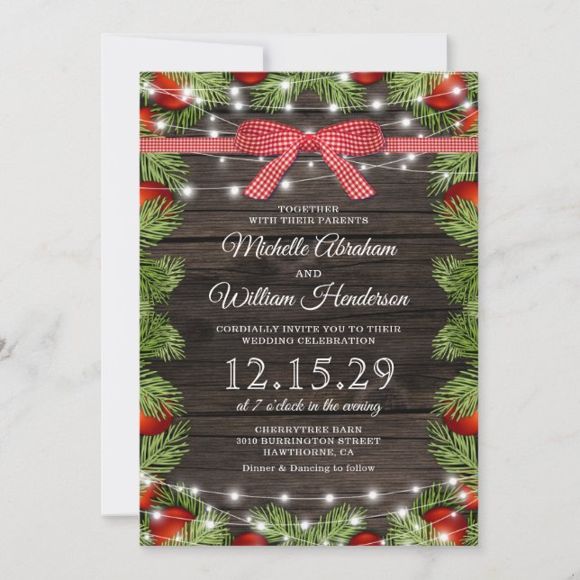 Invitación Boda de Navidades de países rusos (Anverso)