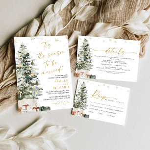 Invitación Boda de Navidades de pino