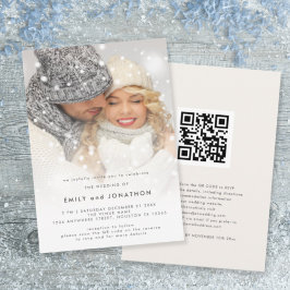 Invitación Boda de Navidades de QR en superposición de fotogr