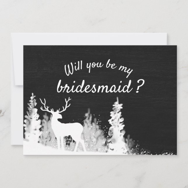 Invitación Boda de Navidades de renos de Chalkboard | Bridesm (Anverso)