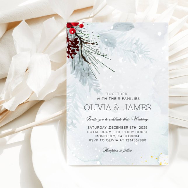 Invitación Boda de Navidades elegantes - Fiesta rojo y verde (Subido por el creador)