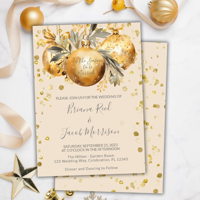 Invitación Boda de Navidades Gold Beige (Subido por el creador)