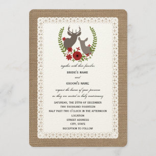 Invitación Boda de Navidades inspirados en el arbusto y el e