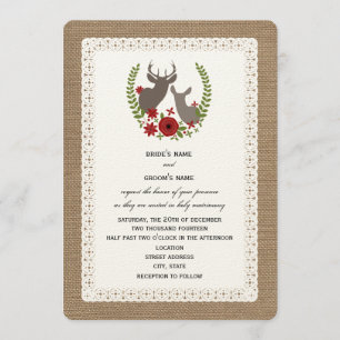 Invitación Boda de Navidades inspirados en el arbusto y el e