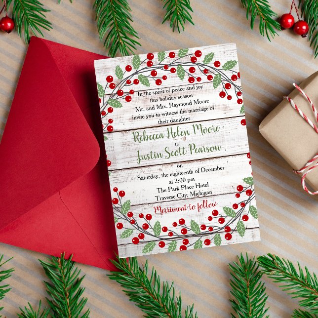 Invitación Boda de Navidades/Invierno de Holiday Charm II (Subido por el creador)