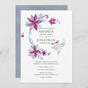 Invitación Boda de Navidades merry y Bright