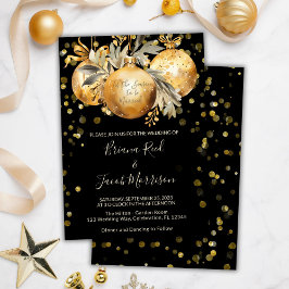 Invitación Boda de Navidades negros de oro