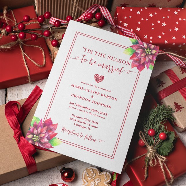 Invitación Boda de Navidades planos de Poinsettia Roja (Subido por el creador)