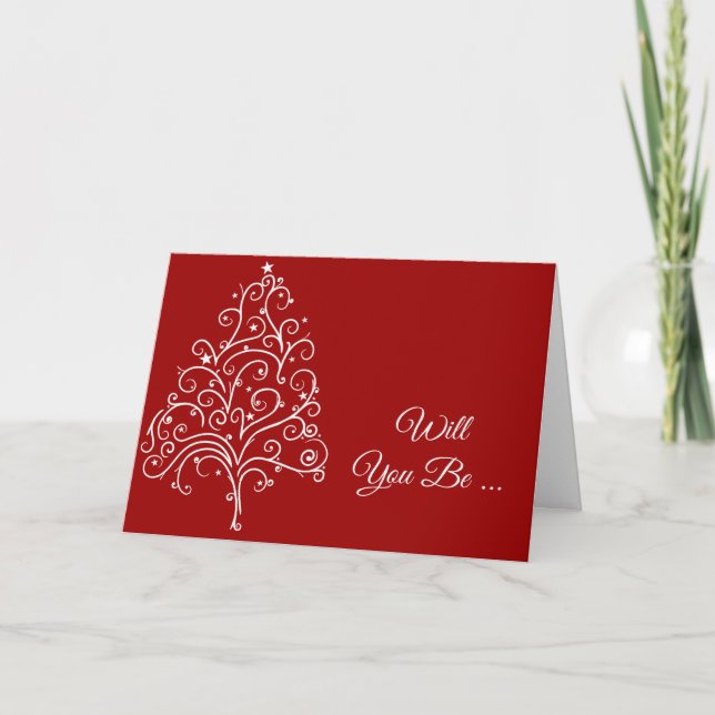 Invitación Boda de Navidades Rojos Serás Mi Novia (Anverso)
