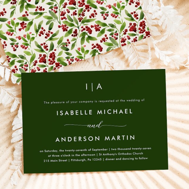 Invitación Boda de Navidades rusos Green (Subido por el creador)