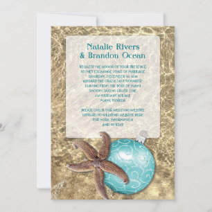 Invitación Boda de Navidades tropicales oceánicos