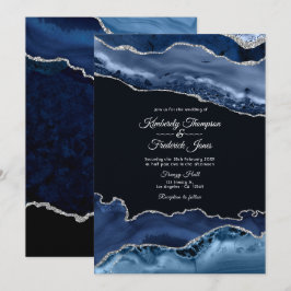 Invitación Boda de Navy y Agata Plateada