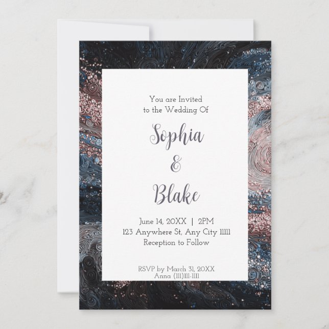 Invitación Boda de Nebulosa Galáctica (Anverso)