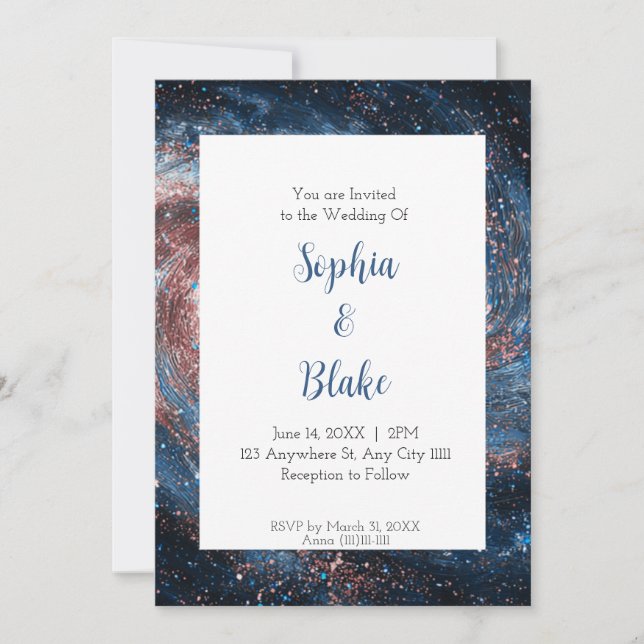Invitación Boda de Nebulosa Galáctica (Anverso)