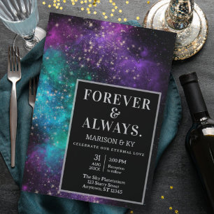 Invitación Boda de nebulosidad del espacio del cielo estrella