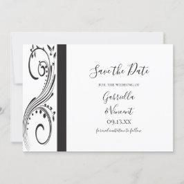 Invitación Boda de negras y negras blancas salva la fecha