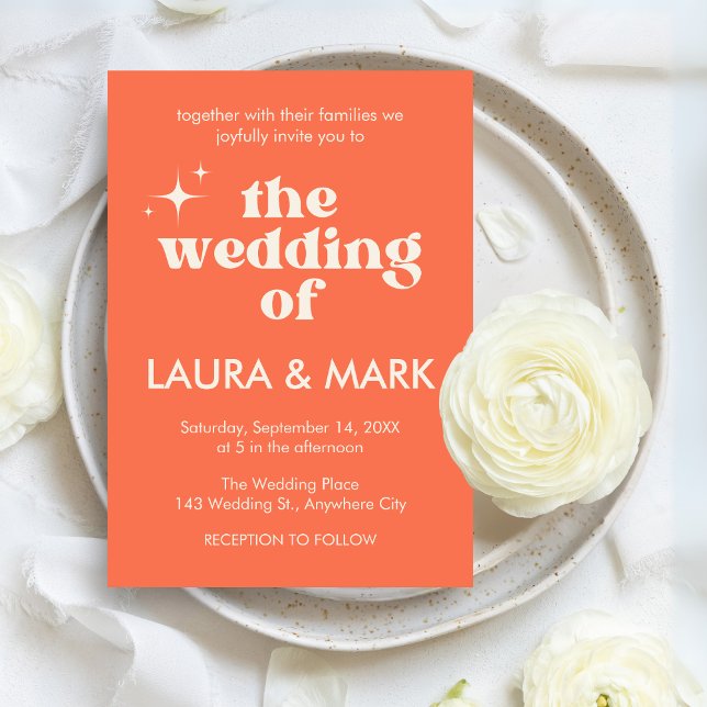 Invitación Boda de negrita y Moda retro moderno (Bold & Chic Retro Modern Wedding Invitation)