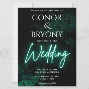 Invitación Boda de Neon Verde