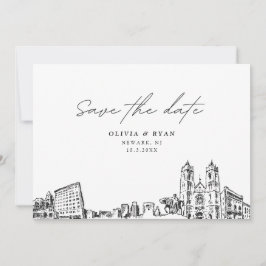 Invitación Boda de Newark NJ salva la fecha moderna
