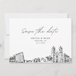 Invitación Boda de Newark NJ salva la fecha moderna