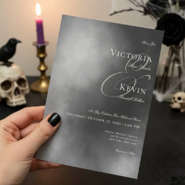 Invitación Boda de niebla negra oscuro de Moody Midnight