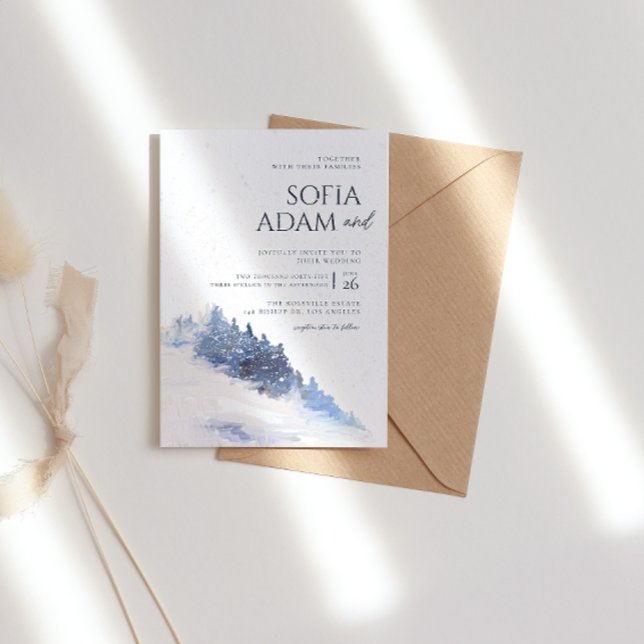 Invitación Boda de Nieve de invierno de color azul (Subido por el creador)