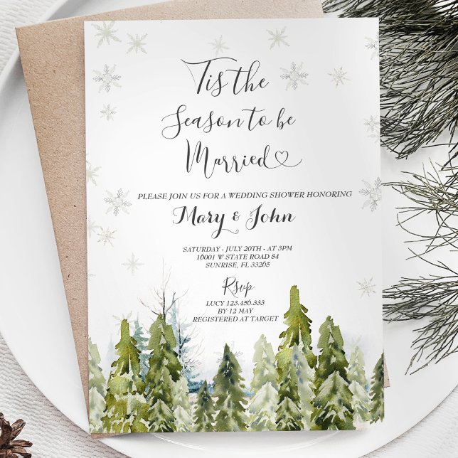 Invitación Boda de nieve de los Navidades de invierno blancos (Subido por el creador)