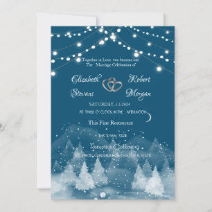 Invitación Boda de Nieve de Paisaje Invierno