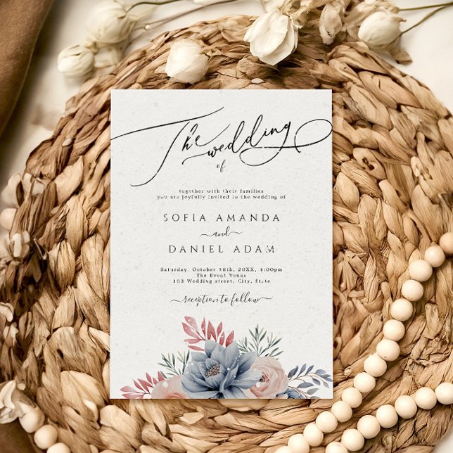 Invitación Boda de Nieve Floral de Agua de Invierno (Subido por el creador)