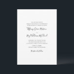 Invitación Boda de nombre completo tradicional simple y elega<br><div class="desc">Esta sencilla y elegante invitación casera tradicional es perfecta para su boda blanco y negro neutro minimalista clásico. El diseño presenta una fuente contemporánea mínima básica y una delicada caligrafía de escritura formal de moda. Seguramente completará su elegante boda de otoño, verano, primavera o otoño. ¡Manténgalo como está, o elige...</div>