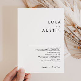 Invitación Boda de nombres completos tradicionales Minimalist
