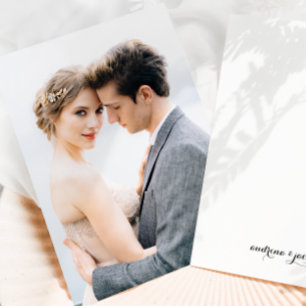 Invitación Boda de nombres de parejas fotográficas simples