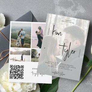 Invitación Boda de nombres de secuencias de comandos QR CODE 
