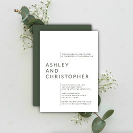Invitación Boda de nombres minimalistas aislados de color ver