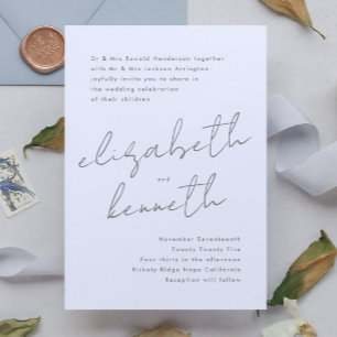 Invitación Boda de nombres personalizados modernos de color b