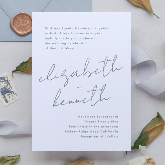 Invitación Boda de nombres personalizados modernos de color b (Subido por el creador)