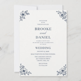 Invitación Boda de Nomeolvides Anémona de Pizarra