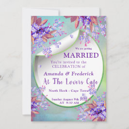 Invitación Boda de nomeolvides púrpura lila