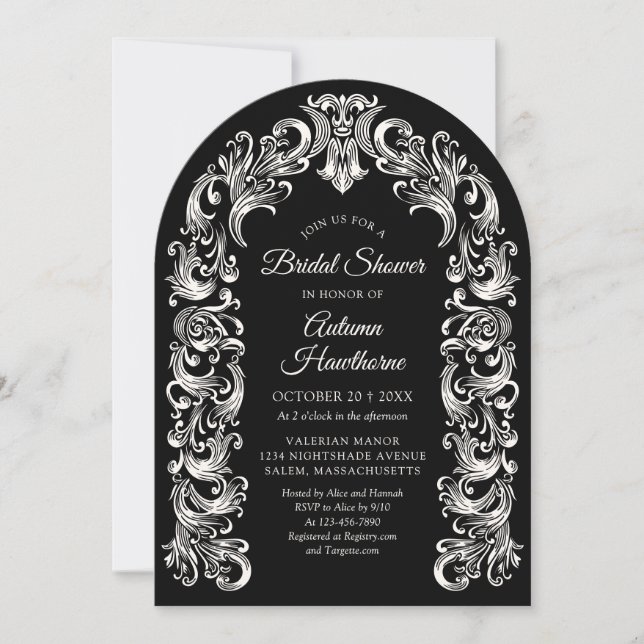 Invitación Boda de Novia Arco Gótico Barroco (Anverso)
