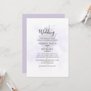 Invitación Boda de novia floral de lavanda Padres Salpicadura
