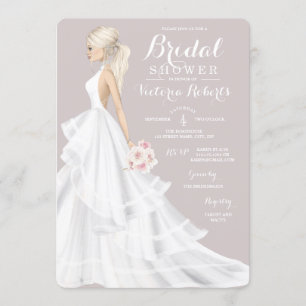 Invitación Boda de novia rubia ducha de novia