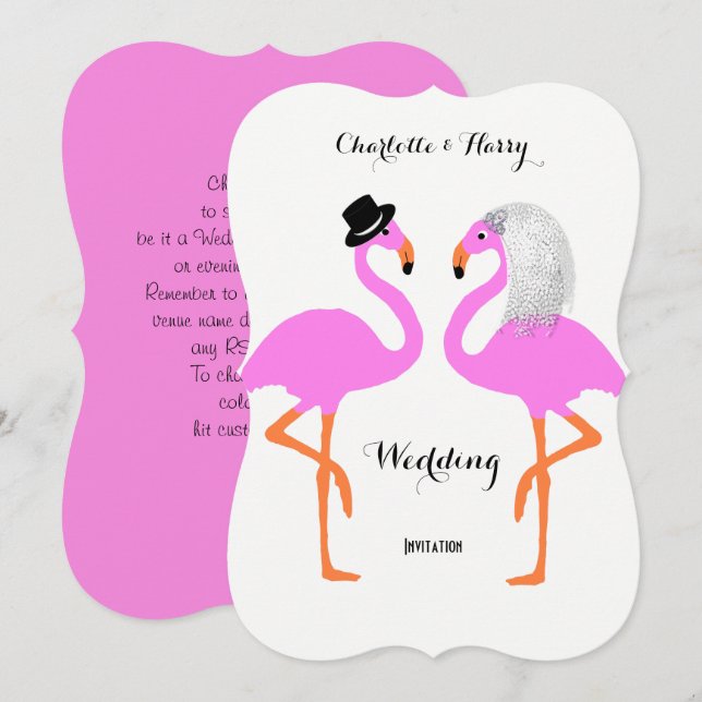 Invitación Boda de Novia y Groom (Anverso / Reverso)